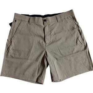 PULI Golf Short Free Flex Waistband Stretch Woven Men's Size 34 Tan NWT